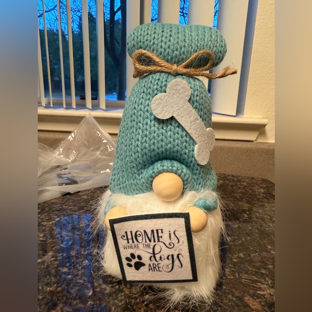 Handmade Blue Stuffed Cats Gnome Decoration